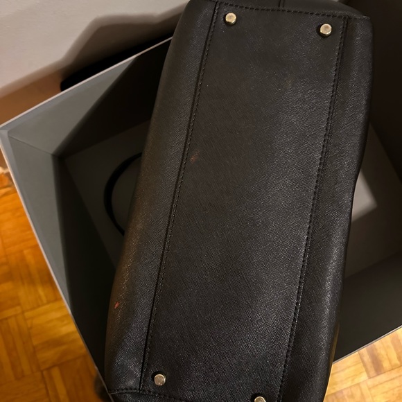 Kate Spade New York Black Leather Satchel Bag with Detachable Long Strap - Picture 14 of 16